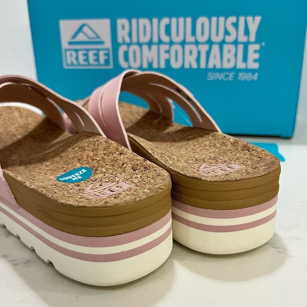 Reef Blush Pink Cork Slide Sandals - Picture 5 of 11